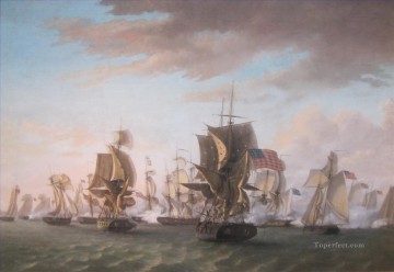 海戦 Painting - エリー湖でのペリーズの勝利 トーマス・バーチ作 1814年の海戦